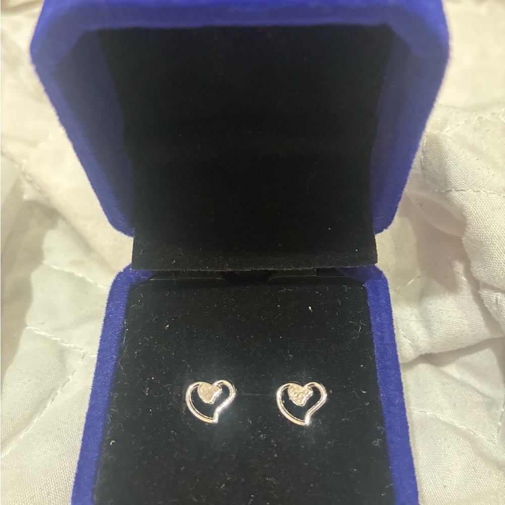 Elegant Silver Heart Earrings